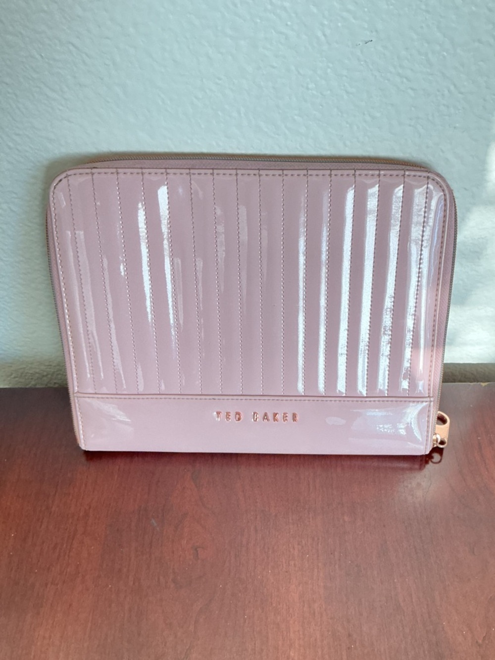 Ted Baker Pink Quilted Zip-Around Tablet Case